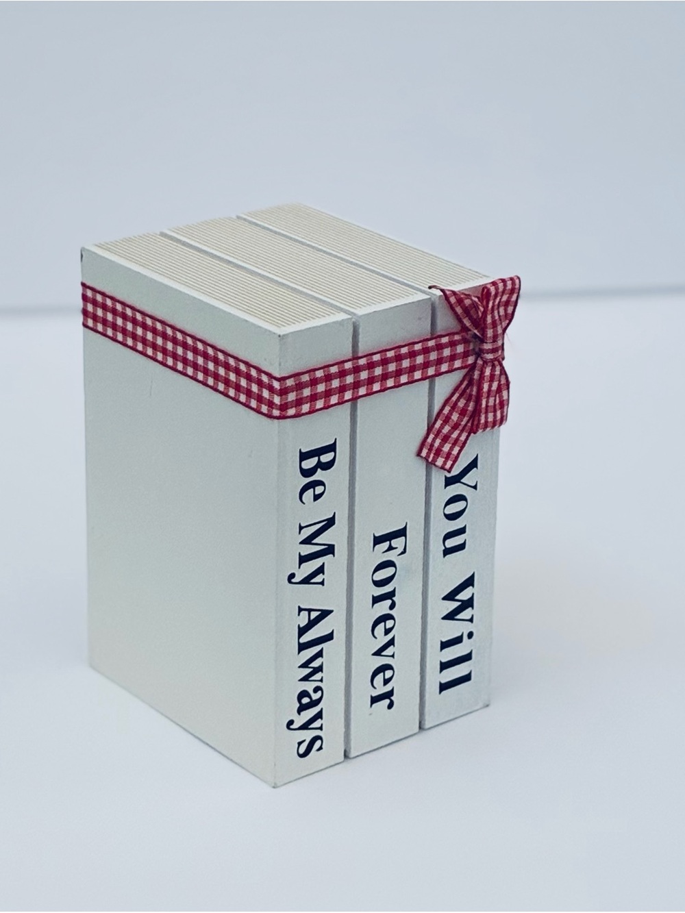 Rustic Wood Book Stack Farmhouse Wedding Decor “You Will Forever Be My Always"